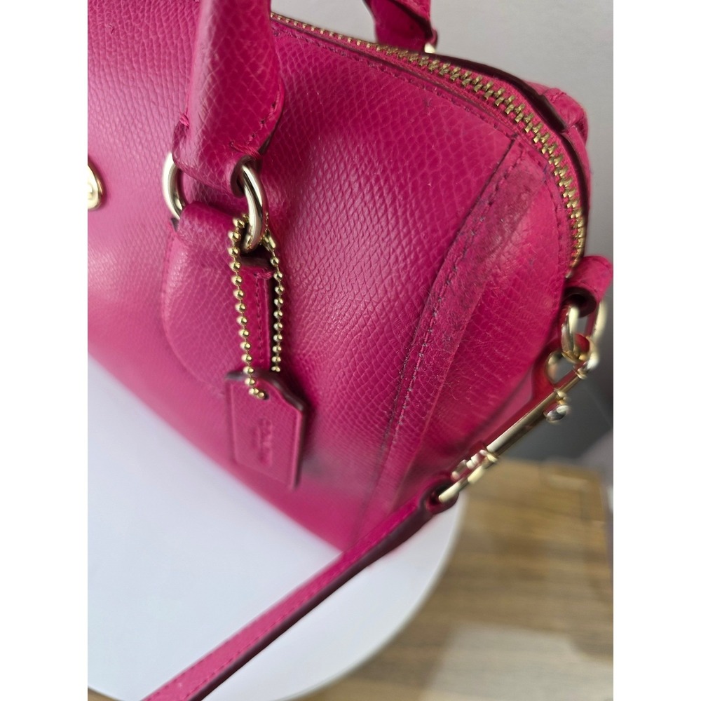 Coach Bennett Mini Satchel Pink Crossgrain Leather Crossbody Bag F33329 - Picture 12 of 16